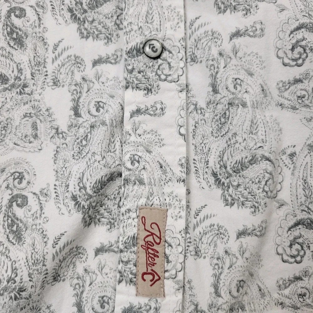 Rafter C Cowboy Collection Pro Flex 45 Pearl Snap Long Sleeve Paisley 2XLT Shirt - Picture 9 of 10